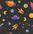 cartoon flat kids space and cosmos science vector image