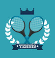 tennis racket crown wreath laurel winner sport vector image vector image