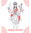 greeting card navratri goddess durga vector image vector image