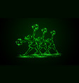 group of cheerleaders dances with pom poms vector image