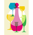 multicolored wine glasses vector image