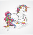 unicorn full colour rainbow eps vector image vector image