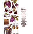 wine poster or vineyard banner sparkling vector image vector image