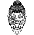 woman vampire with long tongue and a small vector image