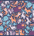 cute animals in seamless pattern vector image