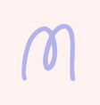m letter doodle typography vector image vector image