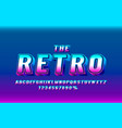 retro font set collection letters and numbers vector image