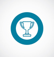 winner cup icon bold blue circle border vector image