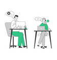 smiling friendly male and female call center vector image