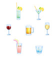 alcoholic drinks and non vector image