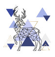 geometric deer standing with raised leg against vector image vector image