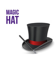 magician top hat with stick vector image