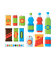 snack food cookies crackers carbonated drinks vector image vector image