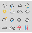 big set flat weather icons vector image vector image
