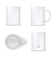 white mug empty cup ceramic tableware mockup vector image