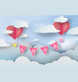 paper art and craft of love invitation card vector image vector image