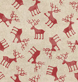 retro christmas seamless pattern with funny deers vector image vector image