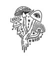 cool magic mushrooms with eyes vector image
