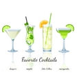 favorite cocktails set isolated vector image