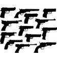 guns silhouettes collection vector image