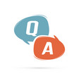 question and answer text in balloons graphic vector image