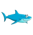 swimming big shark cartoon character vector image vector image