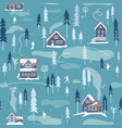 winter snowy landscape seamless pattern vector image vector image