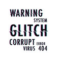 glitch text background vector image