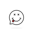 thin line drunk emoji speech bubble logo vector image