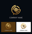 education student technology gold logo vector image
