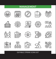 Elderly people editable stroke icon set Royalty Free Vector