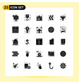 modern set 25 solid glyphs and symbols vector image