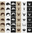 set of hairstyles and beards vector image vector image