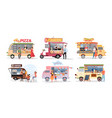 street market food truck outdoor cafe vector image
