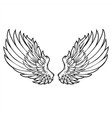wings bird feather black white tattoo hawk ange vector image vector image