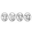 farm animals icon set pig cow sheep and goat vector image