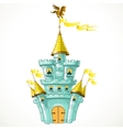 magical fairytale blue castle with flags vector image