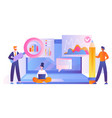 people with graphs concept vector image