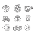 delivery flat icons vector image vector image