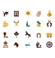 large set of western flat icons vector image vector image