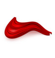 red silk fabric flying on white banner template vector image vector image