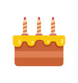 cherry cake icon flat happy anniversary vector image
