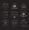 smoking pipes logo set invert vector image vector image