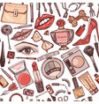 cosmetics for makeup seamless pattern vector image