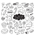 hand drawn sweets and candies set doodles vector image