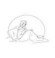 insomnia problem suffering girl in bed vector image