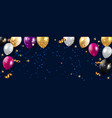glossy happy birthday balloons background vector image vector image