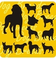 silhouettes of dogs - set vector image