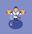 businessman standing inside comfort zone vector image