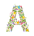 ornate capital letter font consisting vector image